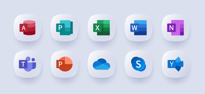 A picture showing various Microsoft 365 apps
